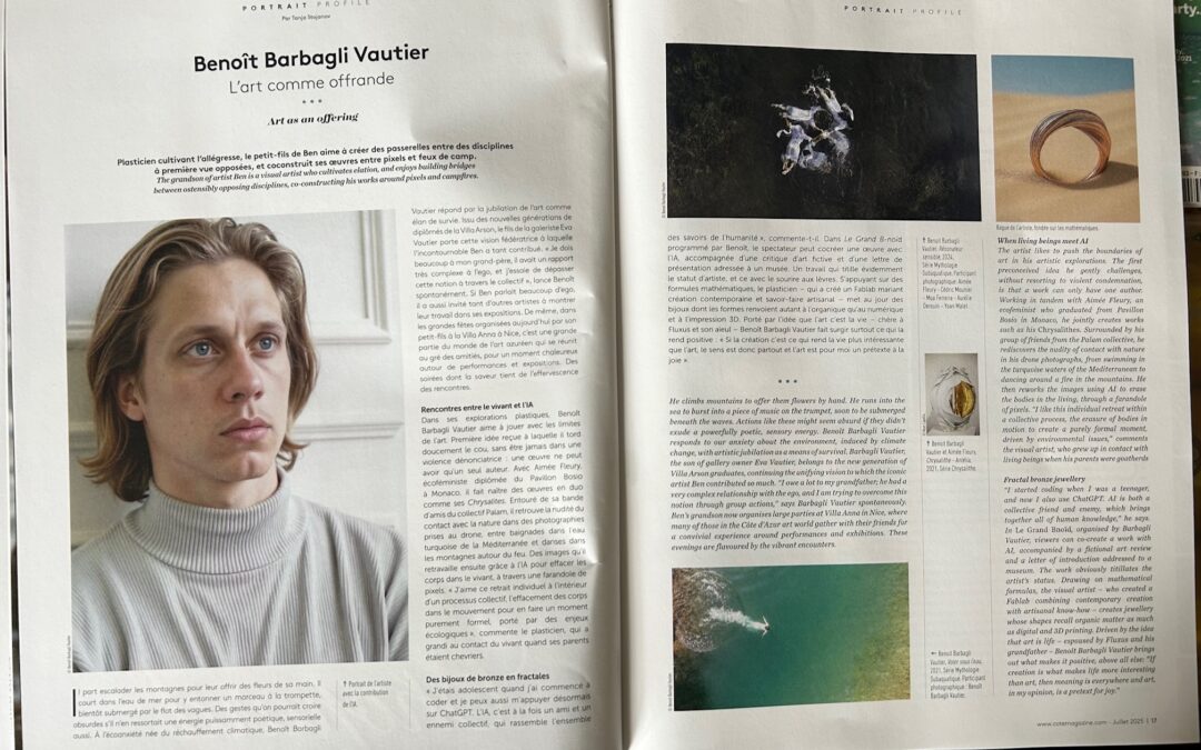 Cote Magazine   –    L‘art comme offrande