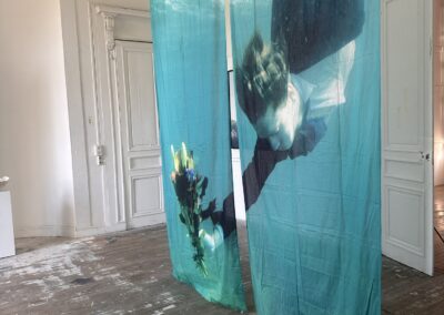 Vue de l'exposition — L'eau comme chambre noire, ZOOM, ENSAD Dijon, salle Bossu 1