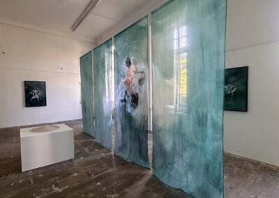 Vue de l'exposition — L'eau comme chambre noire, ZOOM, ENSAD Dijon, salle Bossu 1