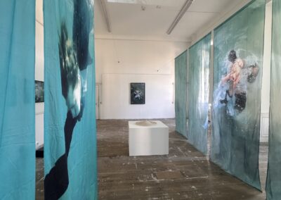 Vue de l'exposition — L'eau comme chambre noire, ZOOM, ENSAD Dijon, salle Bossu 1