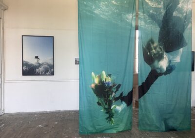 Vue de l'exposition — L'eau comme chambre noire, ZOOM, ENSAD Dijon, salle Bossu 1